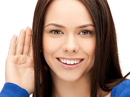 happy woman listening gossip